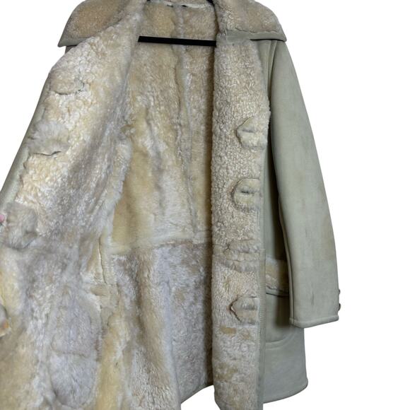 Vintage Men's Friitala Finland Genuine Suede Shearling Coat sz 54=L - Picture 3 of 16